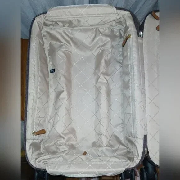 Michael Kors Logo Rolling Travel Trolley Suitcase Carry On Bag - Brown​​ - Picture 10 of 15